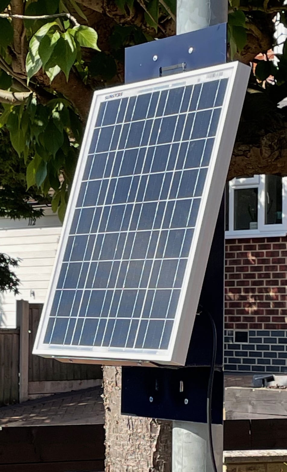 Solar panel on pole